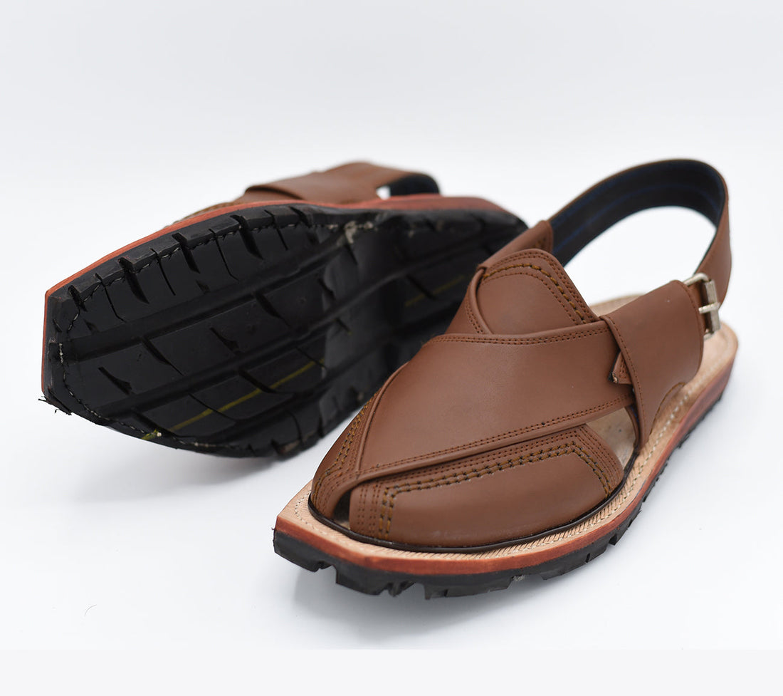 Brown Peshawari Chappals – Traditional Style & Comfort