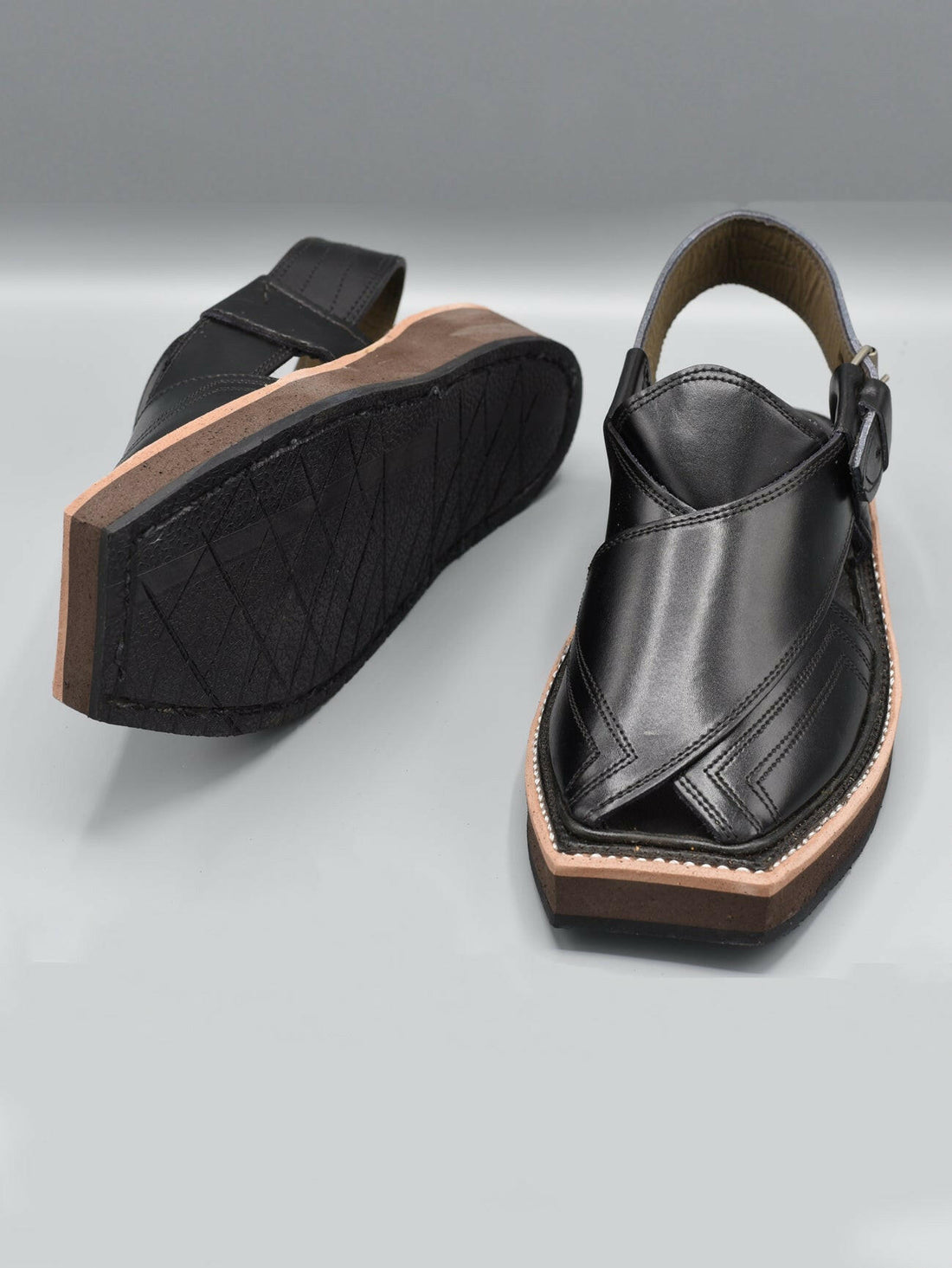 Black Kaptaan Chappals – Premium Comfort & Durability