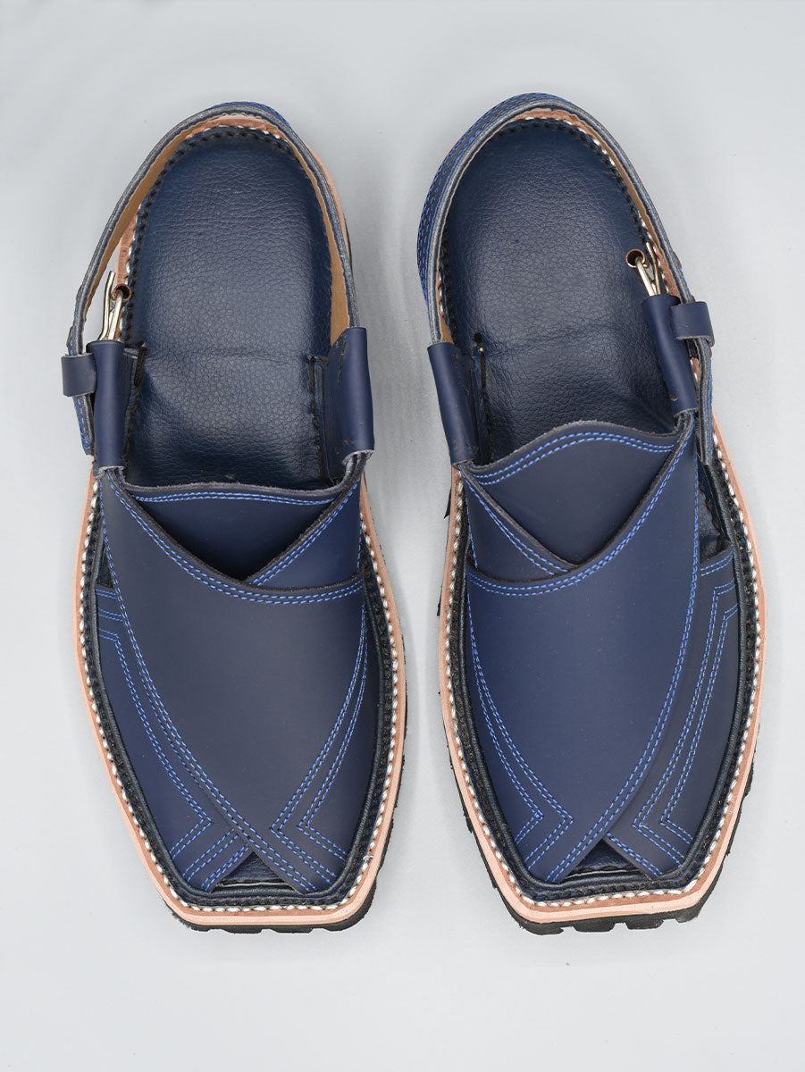 Kaptaan Chappal | PC-223 | Grab Sole | Blue Color | HandMade