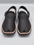 Kaptaan Chappal | PC-222 | Grab Sole | Black Color | Hand Made