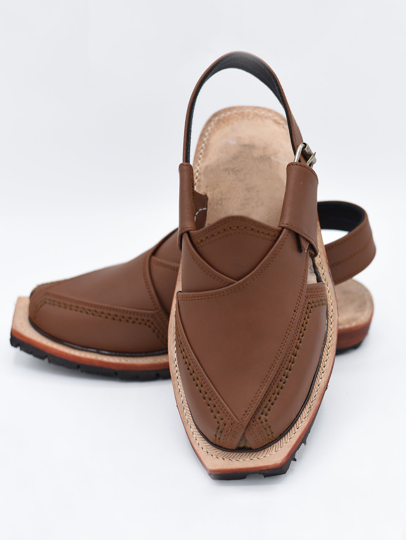 Brown  | Code PC-256 | Norozi Chappal | 100% Original Leather