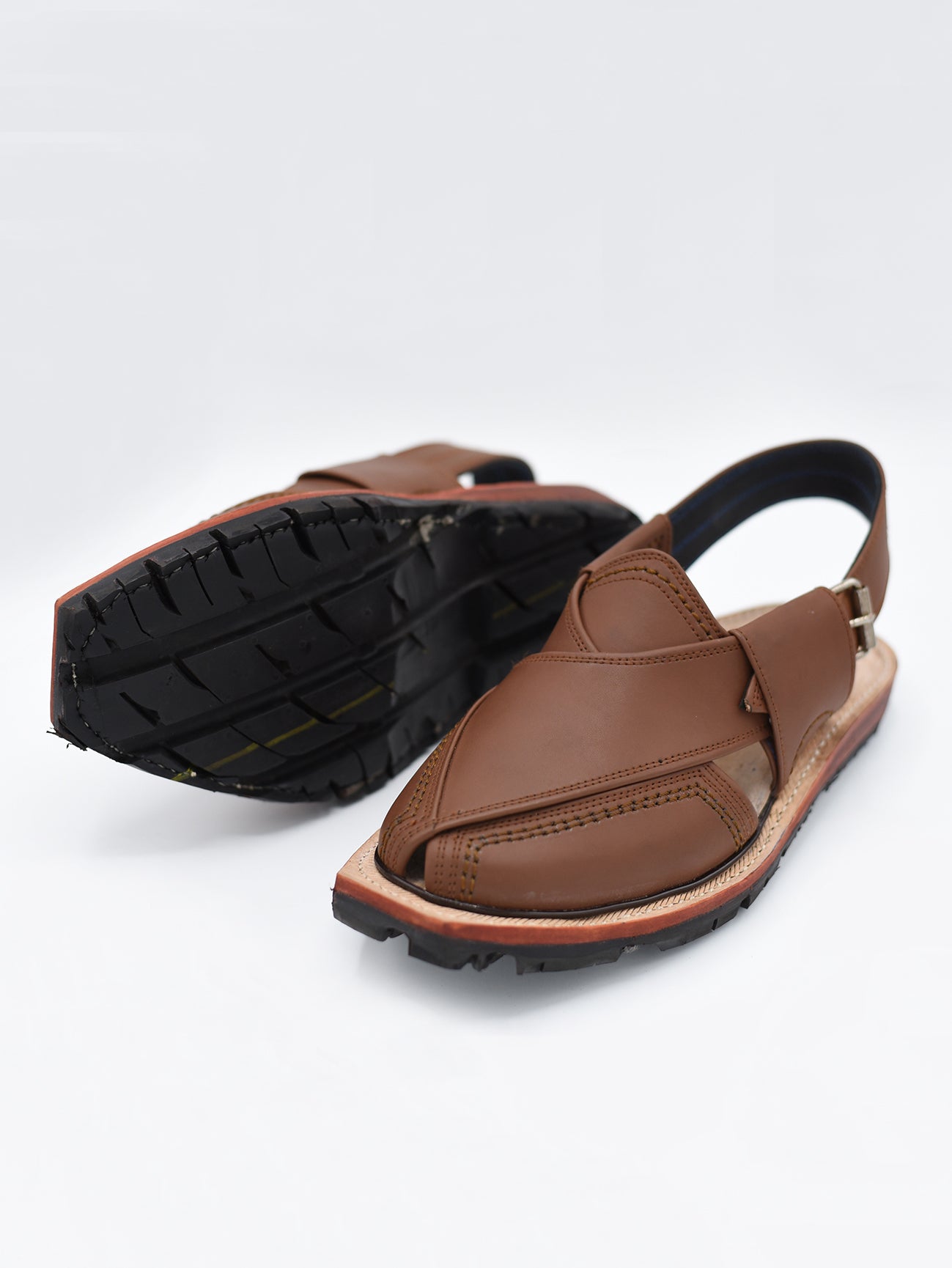 Brown  | Code PC-256 | Norozi Chappal | 100% Original Leather