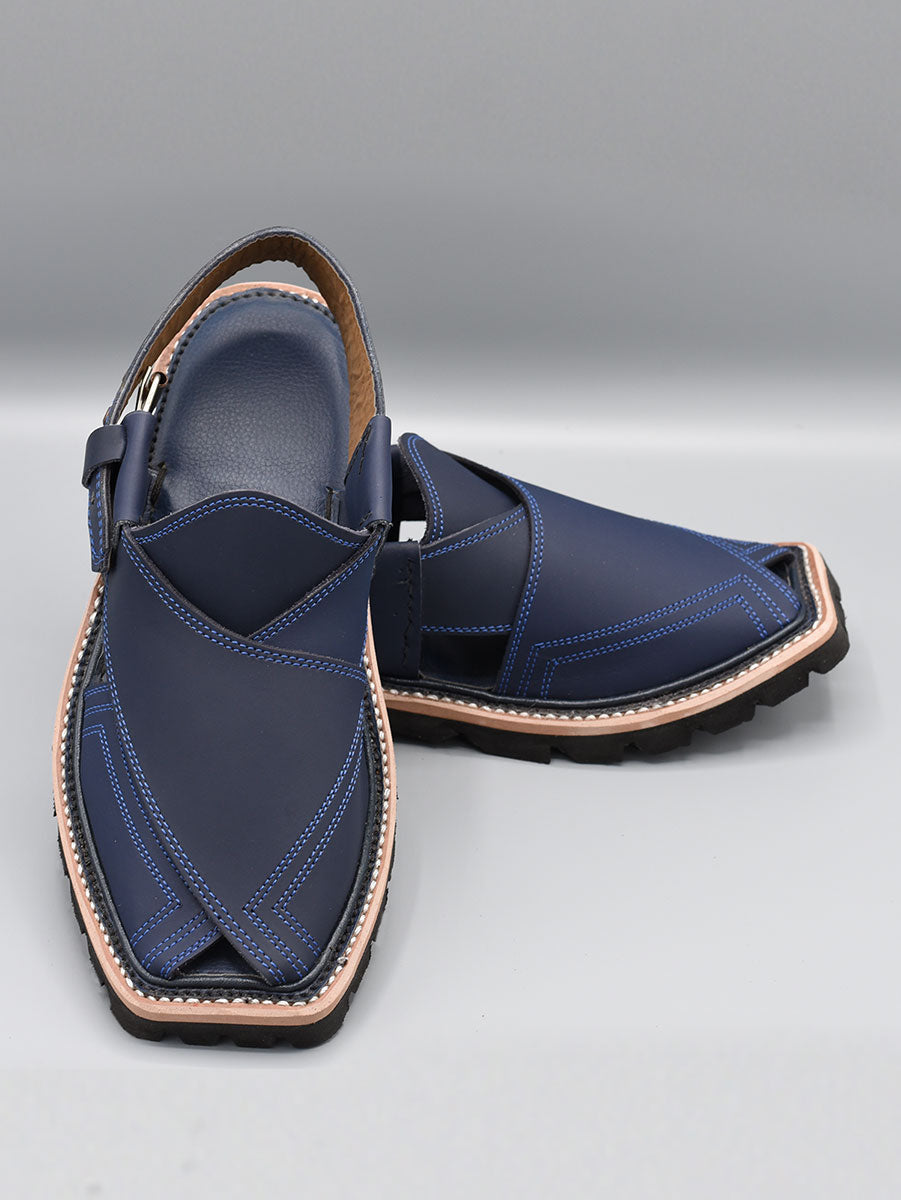 Kaptaan Chappal | PC-223 | Grab Sole | Blue Color | HandMade