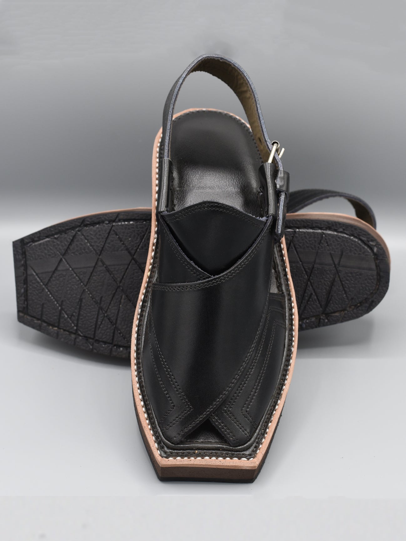 Kaptaan Chappal | Code PC-018 | Black Color | 100% Original