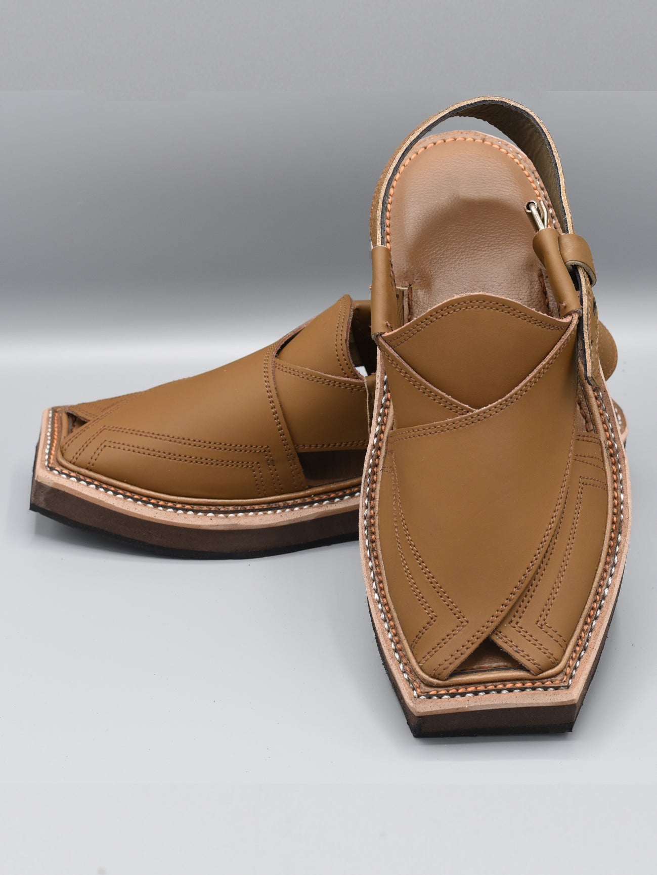 Kaptaan Chappal | Code PC-027 | Camel Brown Color | HandMade