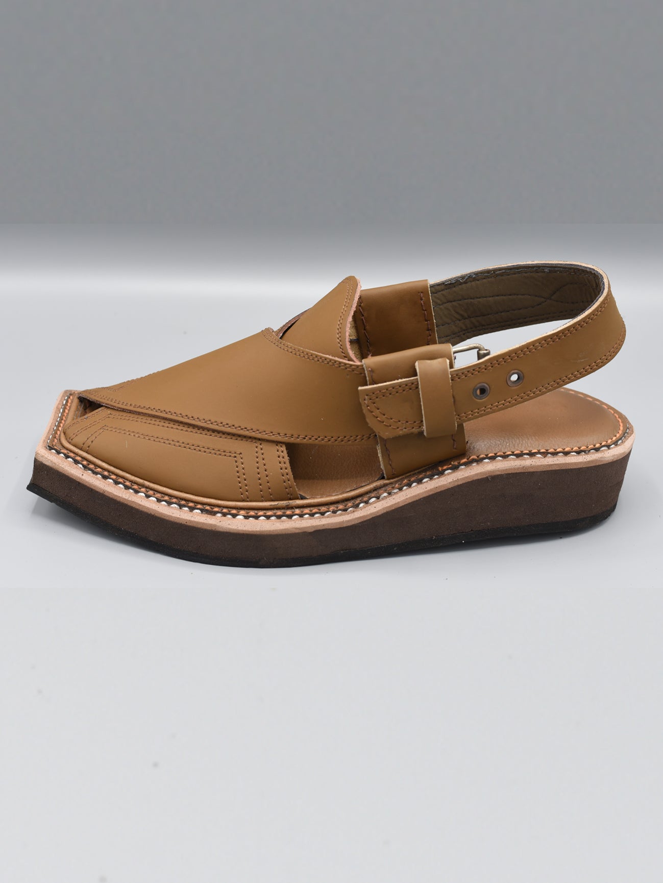 Kaptaan Chappal | Code PC-027 | Camel Brown Color | HandMade