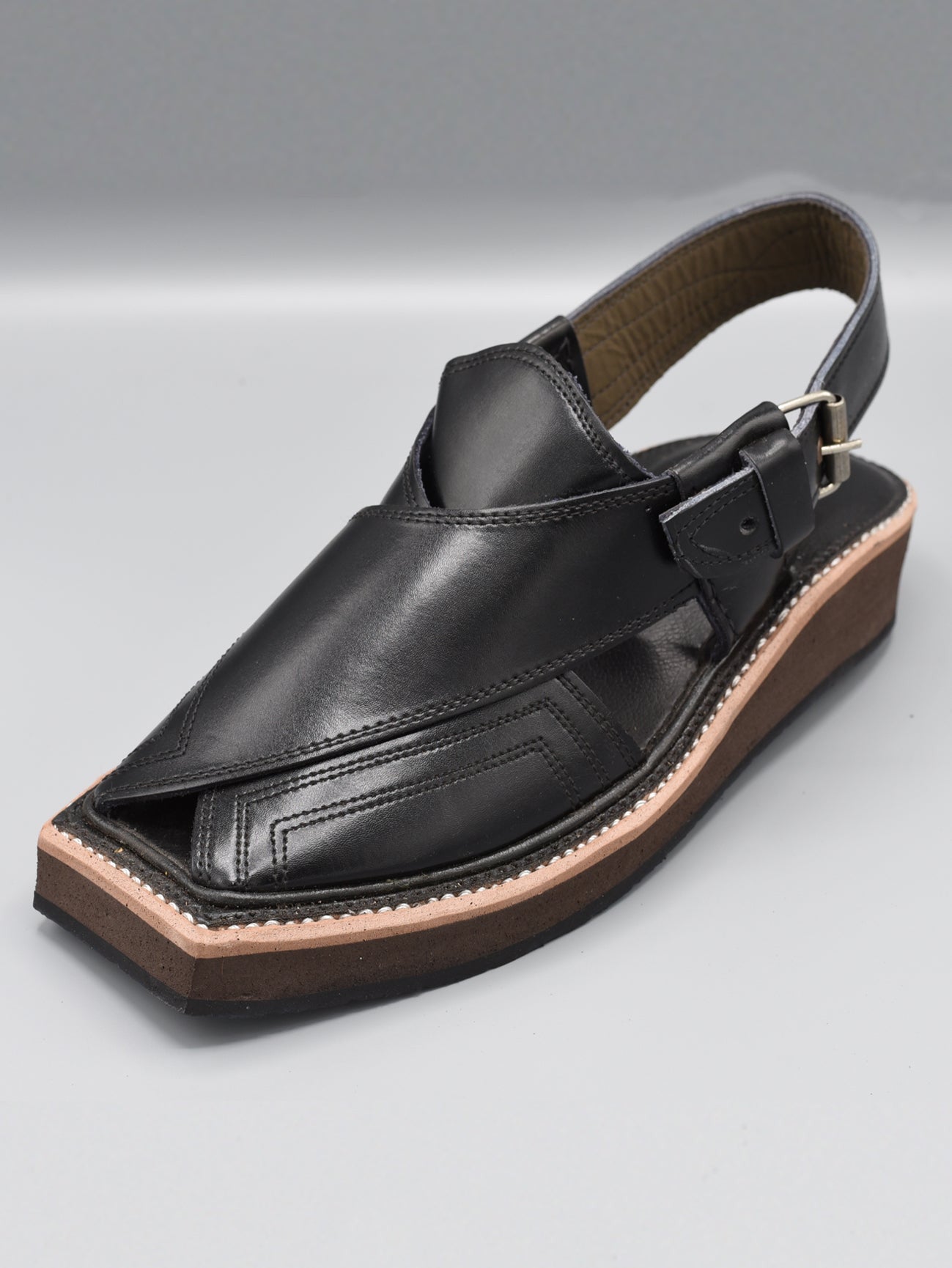 Kaptaan Chappal Black Color